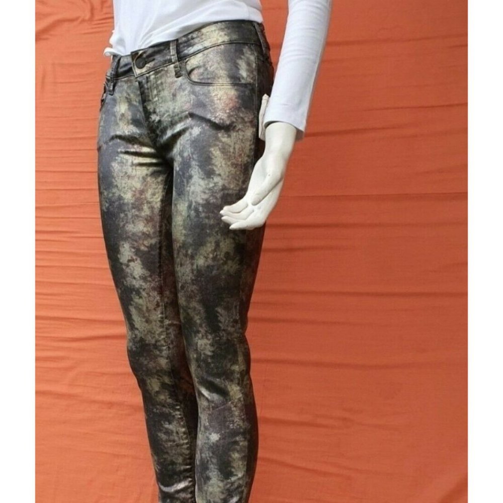 WOMENS Unisex MAVI Alexa Irridescent Skinny Jeans trousers Pant Size 8 Mid Rise - Picture 6 of 9